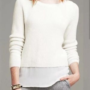 White sweater with bottom detail